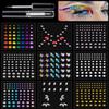 9 Sheets Face Rhinestone Stickers Set 1, Multi Shapes Flat Back Gems Star Heart Crystal Bling Face Jewel Stickers, with Makeup Glue for Eyes Face Hair Body Nails Rave Party Concert Makeup view 1