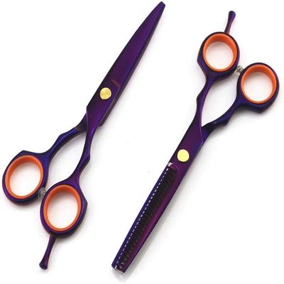 5.5 Inch Hairdressing Scissors Haircutting Scissors Flat Scissors Bangs Scissors Tooth Scissors Bright Blue 6 Colors,Black