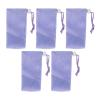 5pcs Mesh Soap Pouch Saver Bag, Purple Bubble Foam Net with Drawstring Body Facial Exfoliating Cleansing Tool view 1