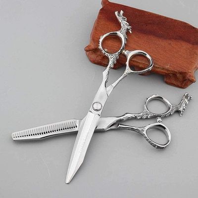 Hairdressing Scissors 6 Inch Dragon Type Carved Handle Design Hairdresser Professional Haircut Flat Scissor + Tooth Scissor Set