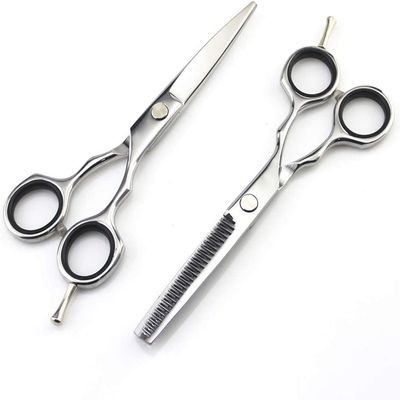 5.5 Inch Hairdressing Scissors Haircutting Scissors Flat Scissors Bangs Scissors Tooth Scissors Bright Blue 6 Colors,Black