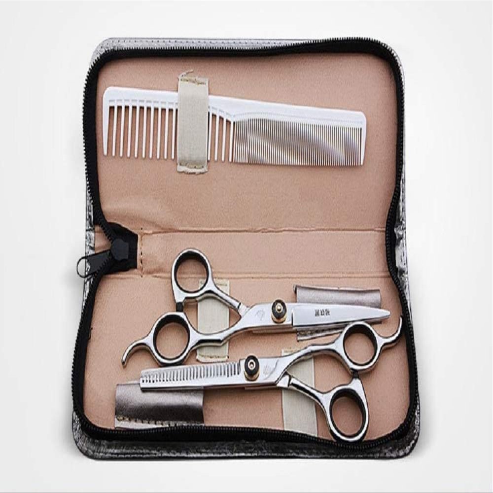 Hairdressing Scissors,Straight Cut + Hair Thinning Scissors Professional Hair Scissors Hair Scissors Men Professional for Women,Silver