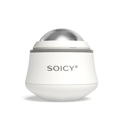 DSWINCE Cooling Face Roller Metal Ice Roller for Home Use 360 Degree Rotate Frozen Face Ice Roller for Eye Steel Ball Massager Skin Clam Roller Travel Beauty Tool-White