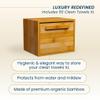 Clean Skin Club Luxe Bamboo container with pullout drawer includes Clean Towels Original XL 50 Count, Disposable Face Towel Holder for Bathroom Counter view 2