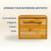Clean Skin Club Luxe Bamboo container with pullout drawer includes Clean Towels Original XL 50 Count, Disposable Face Towel Holder for Bathroom Counter view 3