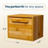 Clean Skin Club Luxe Bamboo container with pullout drawer includes Clean Towels Original XL 50 Count, Disposable Face Towel Holder for Bathroom Counter view 4