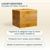Clean Skin Club Luxe Bamboo container with Removable Cover includes Clean Towels Original XL 50 Count, Disposable Face Towel Holder for Bathroom Counter view 2