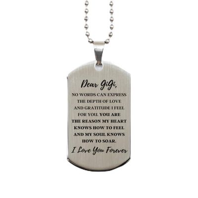 Dear GiGi, You Are The Reason Silver Dog Tag, For GiGi, Valentines Birthday Gifts for GiGi, Mother's Day, Father's Day and Christmas Gifts for GiGi