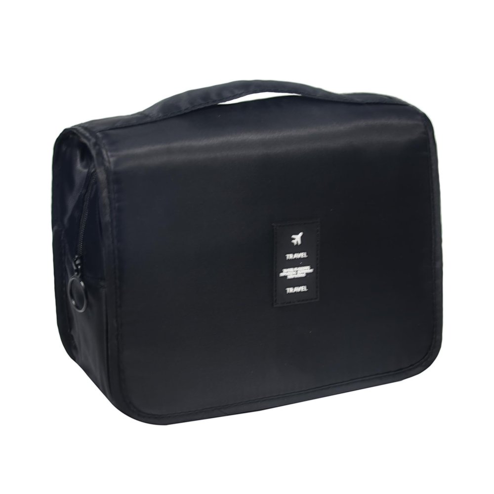 L&FY Hanging Travel Toiletry Bag Women's Cosmetic Organizer Makeup Pouch Men's Dopp Kits With Handle (Jet Black)
