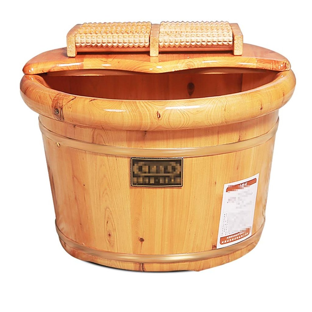 ENWIND Pedicure Foot Spa Foot Bath Barrel, Thick Wooden Foot Bath, Household Solid Wood Foot Bath Foot Spa Bath Massager