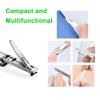 5 in1 Multi Tool Nail Clippers,Keychain,Scissors,Nail Files,Portable Nail Clippers,Stainless Steel Foldable Nail Cutter,Mini Multi Purpose Pocket Nail Clippers,Travel,Hiking,Camping view 4