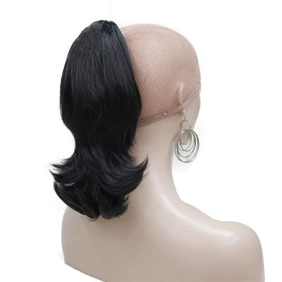 12" Dual Use Wavy Styled Clip In Claw Ponytail Hair Extension Blonde Synthetic Hairpiece With A Jaw/Claw Clip