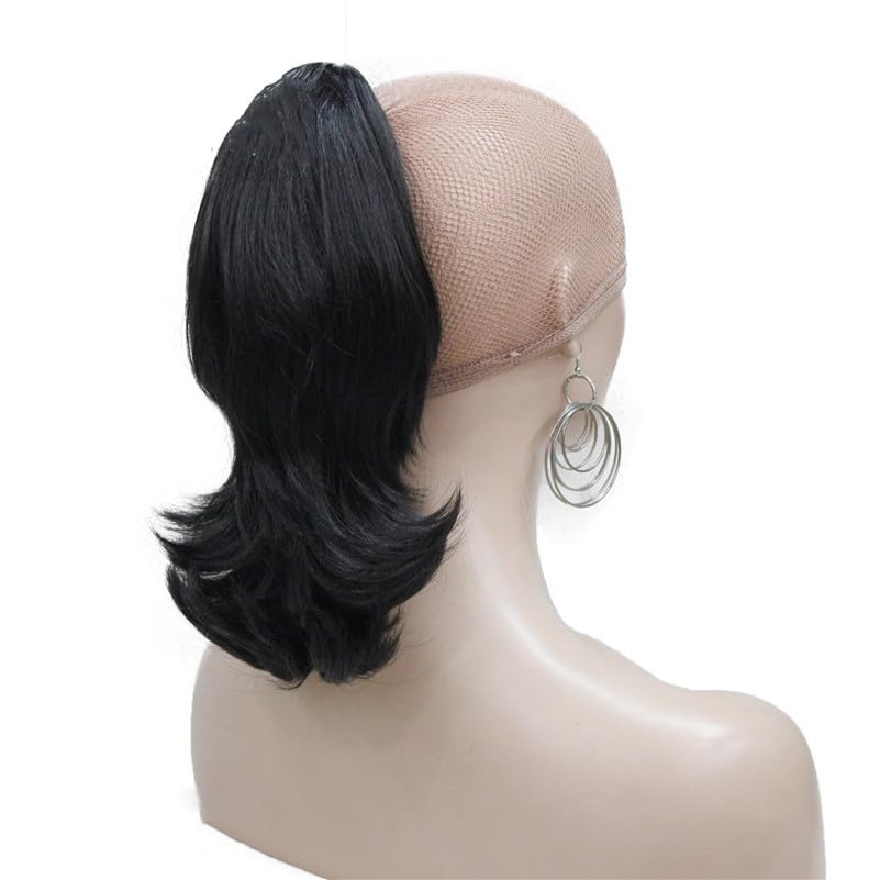 12" Dual Use Wavy Styled Clip In Claw Ponytail Hair Extension Blonde Synthetic Hairpiece With A Jaw/Claw Clip
