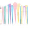 Docolor 17 Pcs Colourful Makeup Brush Set + Duo Eyebrow Brush,Professional Angled Eye Brow Brush and Spoolie Brush view 1