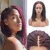 Lace Front Braids Wigs For Black Women 16" Knotless Braided Wigs Lightweight Synthetic Hair Braiding Wig Breathable box braided wigs Handmade Lace Frontal Micro Braided Wig For Black Women (#1B/99JT) view 1