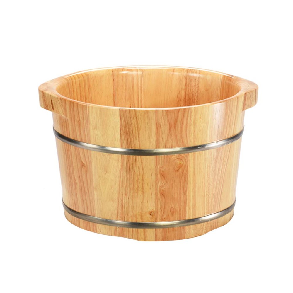 Pedicure Foot Spa Foot Tub,Wooden Foot Basin,Smooth And Delicate Pedicure Barrels Solid Wood Massage Foot Bathing Barrel Home Hot Spring Adult Pedicure Footbath Foot Spa Bath Massager ( Color : Withou