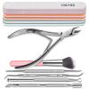 Nail File and Buffer, TsMADDTs Manicure and Pedicure Tool Kit with Files and Buffers Block Set, Polish Buffer, Cuticle Pusher, Cuticle Nipper, Peeler, File Lifters for Toenail,13pcs Nail Care Kit view 1