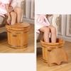 ENWIND Pedicure Foot Spa Wooden Bubble Basin Footbath Foot Bath Barrel Household Smooth and Delicate Pedicure Barrels with Lid Foot Spa Bath Massager (Color : Without Universal Wheel) view 2
