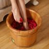 ENWIND Pedicure Foot Spa Wooden Bubble Basin Footbath Foot Bath Barrel Household Smooth and Delicate Pedicure Barrels with Lid Foot Spa Bath Massager (Color : Without Universal Wheel) view 3
