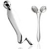 Hysotok Face & Body Roller Massager - Guasha Tool for Face, Neck & Eyes, Stainless Steel, Chin Lift, Skin Tightening (Silver White) view 1