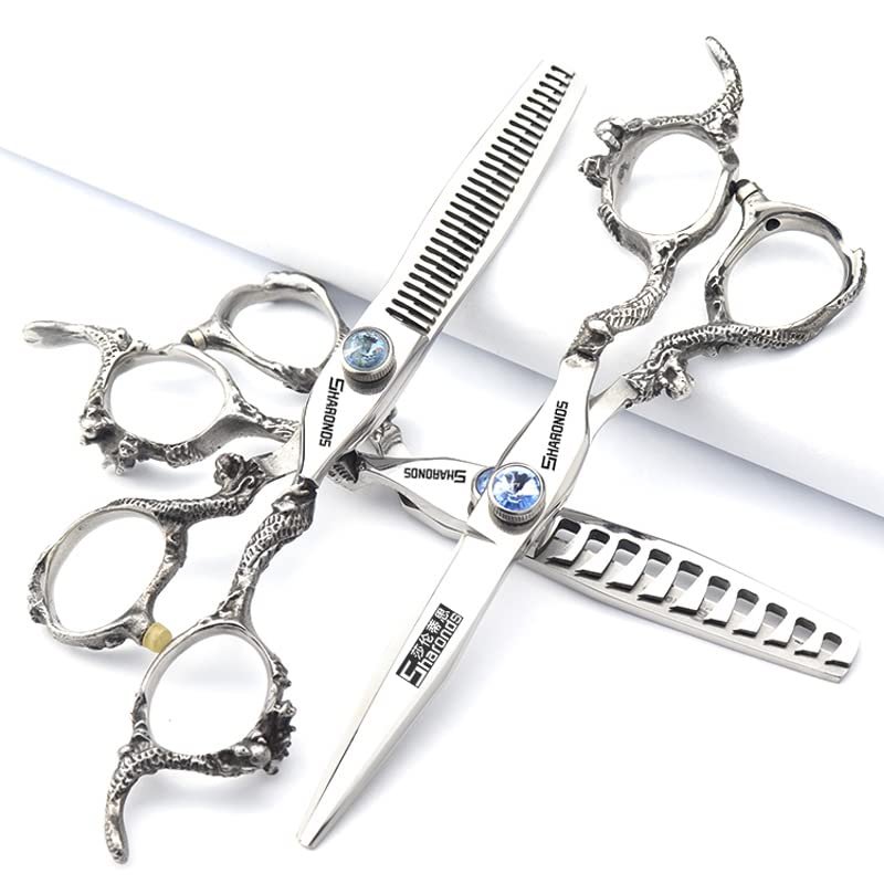 6/7/8/9 Inches Professional Hairdressing Scissors Set,Stainless Steel Hairdressing Scissors for Women & Men (6 inch 3PC)