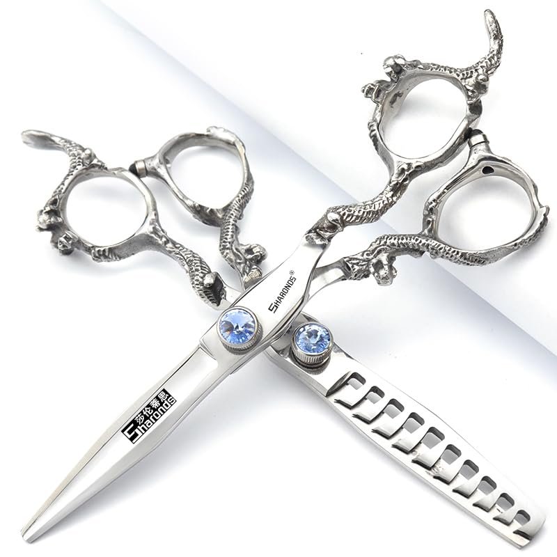 6/7/8/9 Inches Professional Hairdressing Scissors Set,Stainless Steel Hairdressing Scissors for Women & Men (6 inch 2PC)