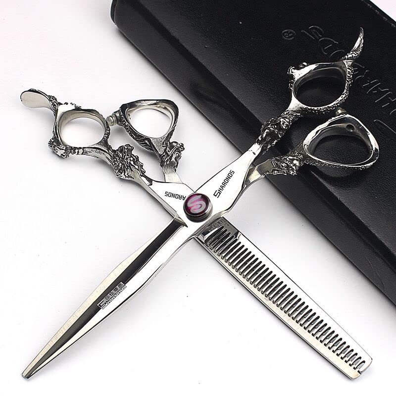 6/7/8/9 Inches Professional Hairdressing Scissors Set,Stainless Steel Hairdressing Scissors for Women & Men (7 inch 2PC)