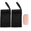 Beavorty Soap Foaming 10Pcs Black Drawstring Pouch for Face Cleansing and Shower Use Nylon Fiber Net for Lathering Bar Soap Skin Care Tool 8X4X0.4 Inches view 1