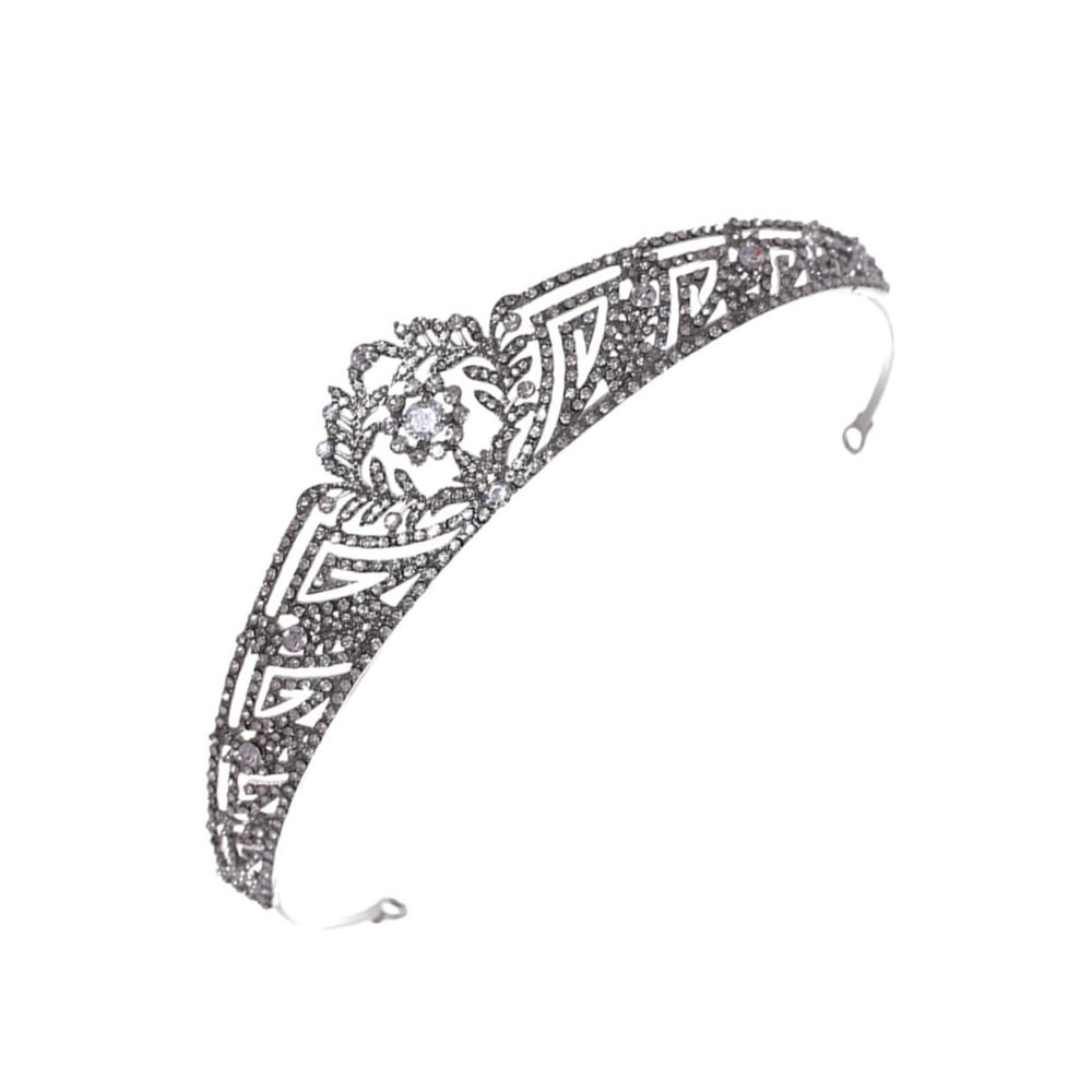 Beavorty 1pc Rhinestone Wedding Bride Crown Headband Elegant Headdress for Bridal Accessories Lightweight Comfortable Design for Engagement Weddings Special Occasions Silver