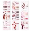27 Sheets Halloween Temporary Tattoo stickers, Waterproof Blood Tattoo Halloween Scar Horror Temporary Tattoo for Kids Adults for Party Favour view 1