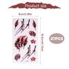 27 Sheets Halloween Temporary Tattoo stickers, Waterproof Blood Tattoo Halloween Scar Horror Temporary Tattoo for Kids Adults for Party Favour view 2