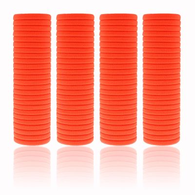 100 Pack Seamless Hair Ties for Women Girls Ponytail Holders for Thick Hair (neon orange)