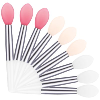 9PCS Reusable Lip Balm Applicator - Silicone Lipstick & Eyeshadow Brushes - Cream Lip Mask Beauty Tool Kit