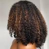 12inch Ombre Balayage Highlight Curly U Part Wig Human Hair 180% 4x2 inch Afro Kinky Curly FB30 Glueless Human Hair Upart Wigs for Black Women Full Head U Shape Clips in Half Wig No Leave Out 4B4C view 3