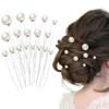18Pcs Pearl and Rhinestone Hair Accessories for Wedding, Bridal Styling - U Shaped Bobby Pins, Hair Pins for Bride and Girls (Silver) view 1