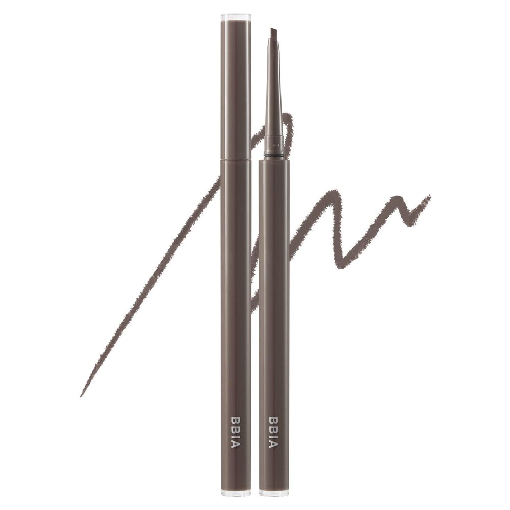 BBIA Last Auto Gel Eyeliner SLIM 5 Colors  Ultra-Fine Waterproof Mechanical Gel Eye Liner Pencil Smudge-Proof Easy Drawing Smooth Gliding Texture Vegan Korean Eye Makeup (S3 MUTE BROWN SLIM R)