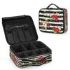 QsirBC Makeup Train Case with Adjustable Dividers, Portable Make Up Bag for Women, Toiletry Bag for Men with Waterproof Brush Cover, Rose Stripes Travel Makeup Organizer Makeup Box view 2