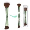 Jilier Travel Makeup Brushes with Case, 4 in 1 Makeup Brush Set, Powder Brush, Foundation Brush/Blush Brush, Eyeshadow Brush, Concealer Brush, Double Ended Makeup Brush Ideal for Liquid, Cream, Powder view 1