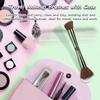 Jilier Travel Makeup Brushes with Case, 4 in 1 Makeup Brush Set, Powder Brush, Foundation Brush/Blush Brush, Eyeshadow Brush, Concealer Brush, Double Ended Makeup Brush Ideal for Liquid, Cream, Powder view 4