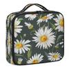 QsirBC Makeup Train Case with Adjustable Dividers, Portable Make Up Bag for Women, Toiletry Bag for Men with Waterproof Brush Cover, Cute Daisies Travel Makeup Organizer Makeup Box view 1