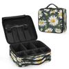 QsirBC Makeup Train Case with Adjustable Dividers, Portable Make Up Bag for Women, Toiletry Bag for Men with Waterproof Brush Cover, Cute Daisies Travel Makeup Organizer Makeup Box view 2