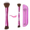 Jilier 4 in 1 Makeup Brush Set with Travel Makeup Brush Holder, Travel Makeup Brushes with Case, Double Sided Makeup Brushes with Silicon Portable Cosmetic Face Brushes Holder view 1