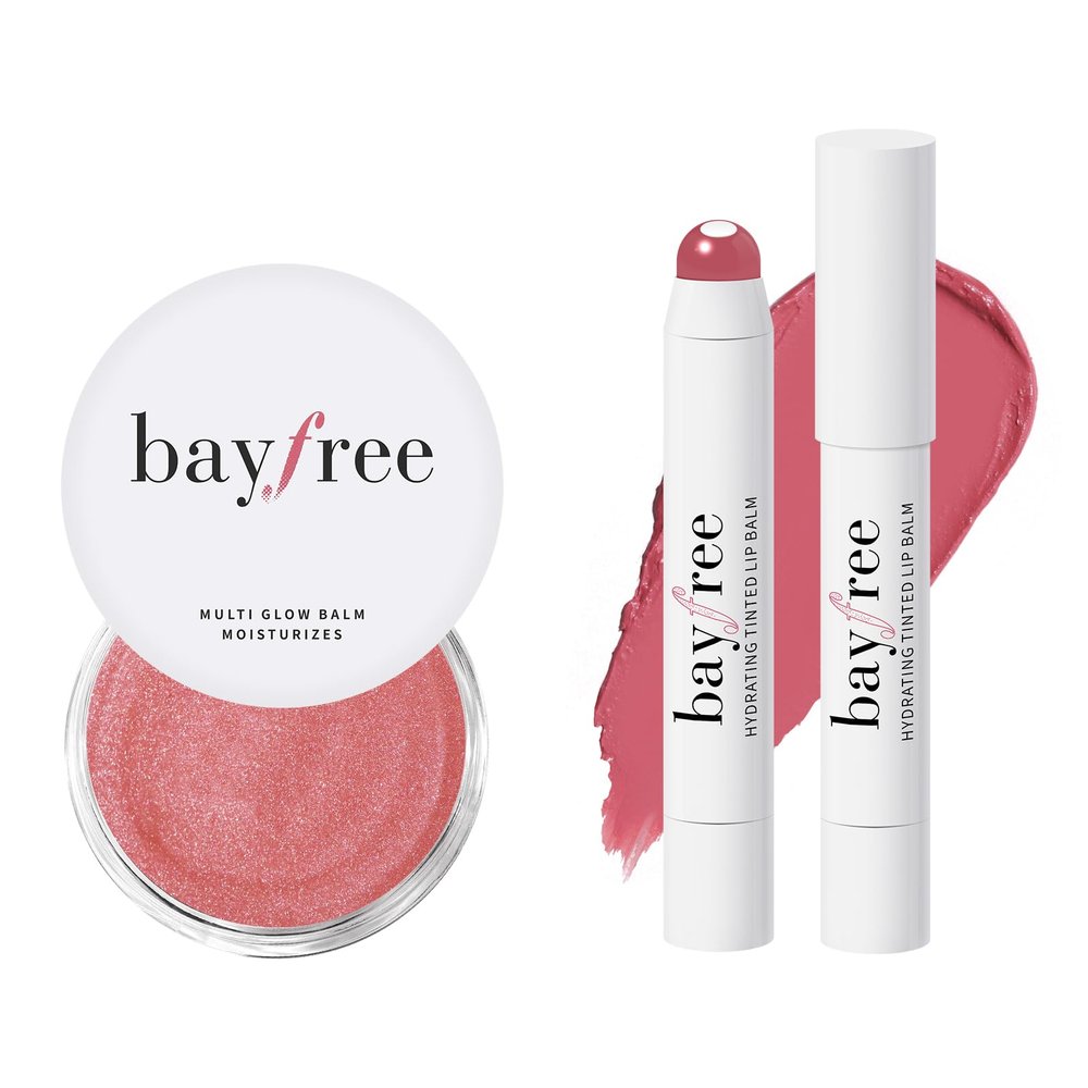 bayfree Cream Blush for Cheeks Radiant Finish, Hydrating, Creamy, Lightweight & Blendable Color, Vegan & Smooth Lip Color Balm, Hydrating Vitamin E