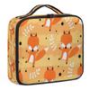 QsirBC Makeup Train Case with Adjustable Dividers, Portable Make Up Bag for Women, Toiletry Bag for Men with Waterproof Brush Cover, Cute Fox Travel Makeup Organizer Makeup Box view 1