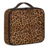 QsirBC Makeup Train Case with Adjustable Dividers, Portable Make Up Bag for Women, Toiletry Bag for Men with Waterproof Brush Cover, Classic Leopard Print Travel Makeup Organizer Makeup Box view 1