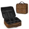 QsirBC Makeup Train Case with Adjustable Dividers, Portable Make Up Bag for Women, Toiletry Bag for Men with Waterproof Brush Cover, Classic Leopard Print Travel Makeup Organizer Makeup Box view 2