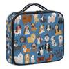 QsirBC Makeup Train Case with Adjustable Dividers, Portable Make Up Bag for Women, Toiletry Bag for Men with Waterproof Brush Cover, Animal Dog Theme Travel Makeup Organizer Makeup Box view 1