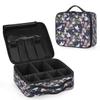 QsirBC Makeup Train Case with Adjustable Dividers, Portable Make Up Bag for Women, Toiletry Bag for Men with Waterproof Brush Cover, Animal Crane Travel Makeup Organizer Makeup Box view 2