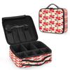 QsirBC Makeup Train Case with Adjustable Dividers, Portable Make Up Bag for Women, Toiletry Bag for Men with Waterproof Brush Cover, Poppy Theme Travel Makeup Organizer Makeup Box view 2