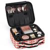 QsirBC Makeup Train Case with Adjustable Dividers, Portable Make Up Bag for Women, Toiletry Bag for Men with Waterproof Brush Cover, Poppy Theme Travel Makeup Organizer Makeup Box view 3